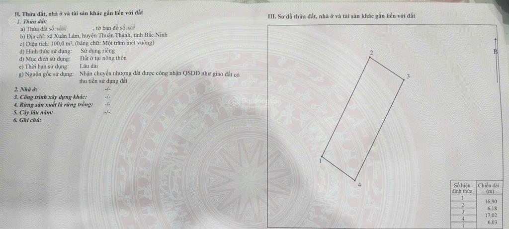 Bán đất thổ cư tại xã xuân lâm, 2,49 tỷ, 100m2, hàng hiếm, mt 6m, sát thcs xuân lâm, sổ đỏ đầy đủ