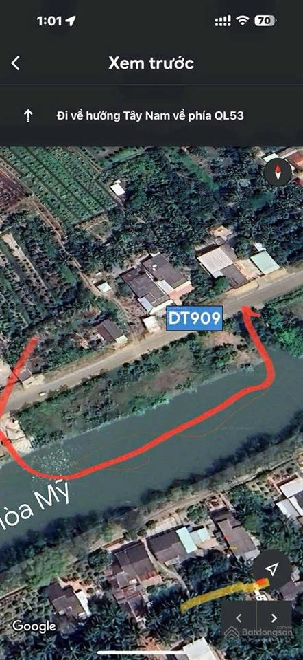 Bán đất mặt tiền 909, hòa tịnh, mang thít