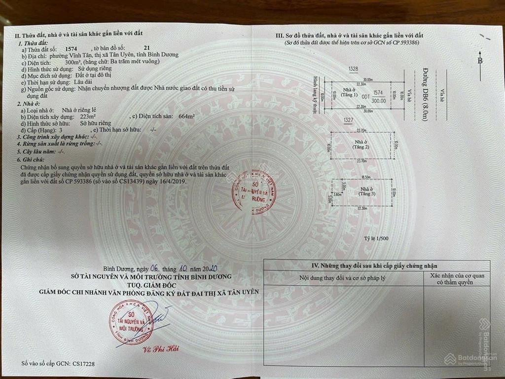 Bán nhà 1 trệt 2 lầu đối diện chợ vĩnh tân 300m2 full thổ cư pháp lý chuẩn, giá 15 tỷ