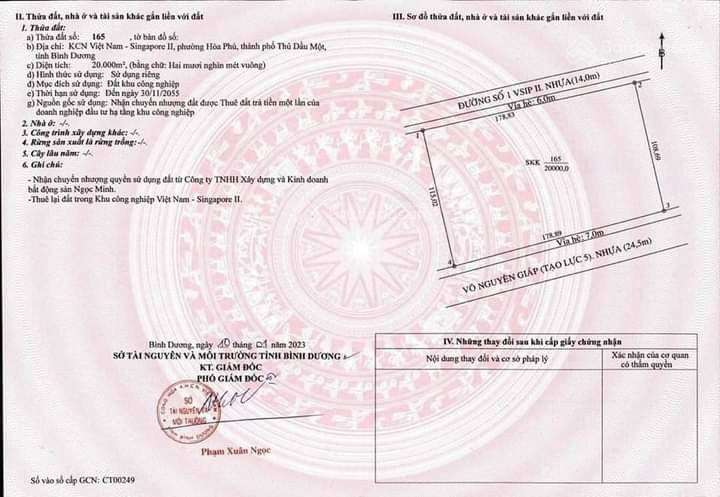Bán 20.000m2 đường võ nguyên giáp ngay cổng kcn vsip 2a giá 179 tỷ cách tttm thế giới 1 km