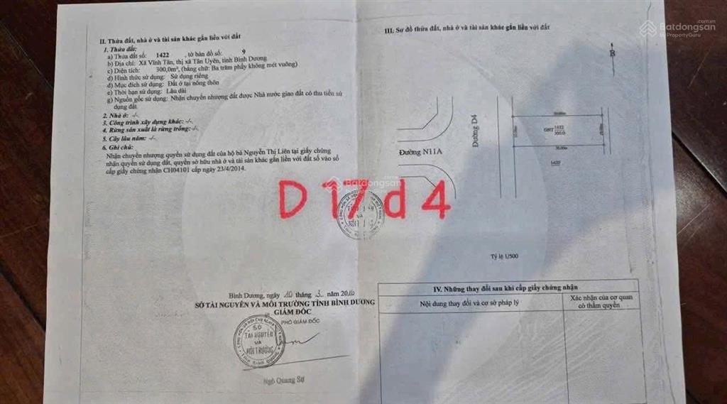 Bán đất đường d4 khu d vsip2 giá 9 tỷ đang cho thuê 10 triệu/tháng