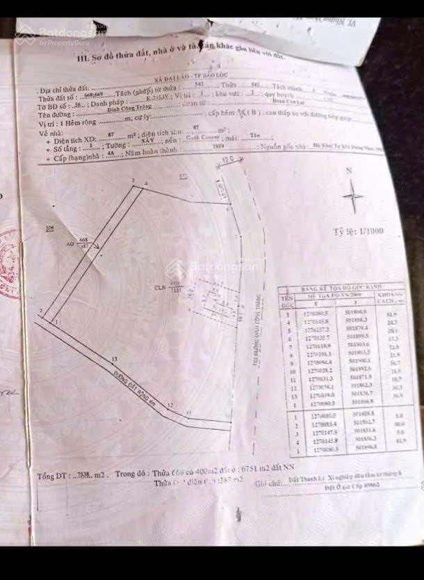 Chính chủ bán đất + nhà rộng 7.600m2, 1000m2 mặt đường đinh công tráng