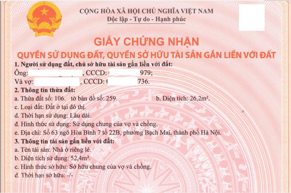 Ko quy hoạch chính chủ bán nhà 2 tầng , 2 mặt thoáng (ko môi giới), ngõ 204 phố hồng, chỉ 4,96 tỷ!