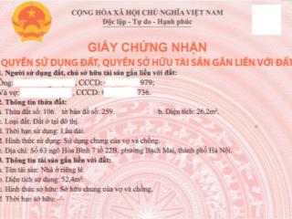 Ko quy hoạch chính chủ bán nhà 2 tầng , 2 mặt thoáng (ko môi giới), ngõ 204 phố hồng, chỉ 4,96 tỷ!