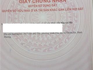 Bán đất mt vĩnh phú . tặng nhà cấp 4 ngang 6,7 dài 50,2 thổ cư 70m2. cách ql13 300m. giá 10ty3