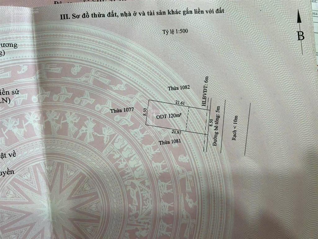Cần bán lô đất vĩnh phú 41 vào 1/ ngang 8,5x21,19 tổng diện tích 184,8m2 có 120m2 odt. giá 7tỷ5