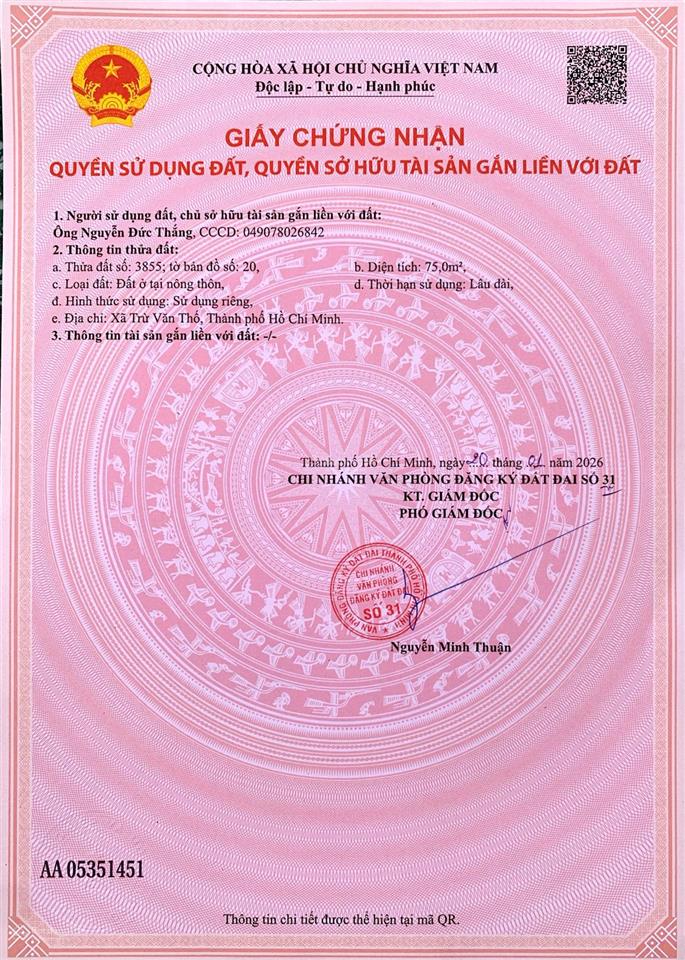 Bán đất 585 triệu 75m2 5x15m sổ sẵn, sang tên liền trong ngày  gọi 0906 443 *** đi xem