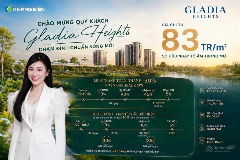 Vốn tự có chỉ 660tr sở hữu căn hộ 2pn. chiết khấu lên đến 14%. tiện ích đẳng cấp từ khang điền