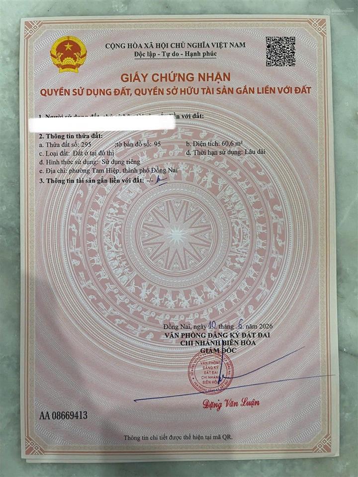 Bán nhà thổ cư gần siêu thị coopmart phạm văn thuận, tp biên hòa, đồng nai
