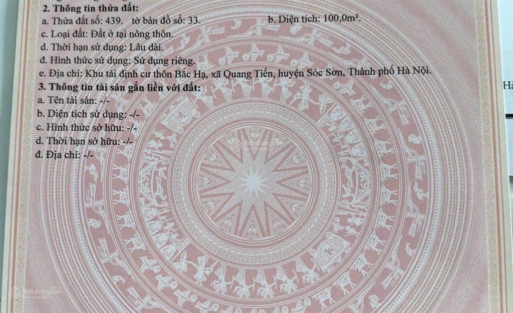 Chính chủ bán lô đất siêu đẹp ô tô tránh tại bắc hạ gần vinhome cổ loa, kcn nội bài