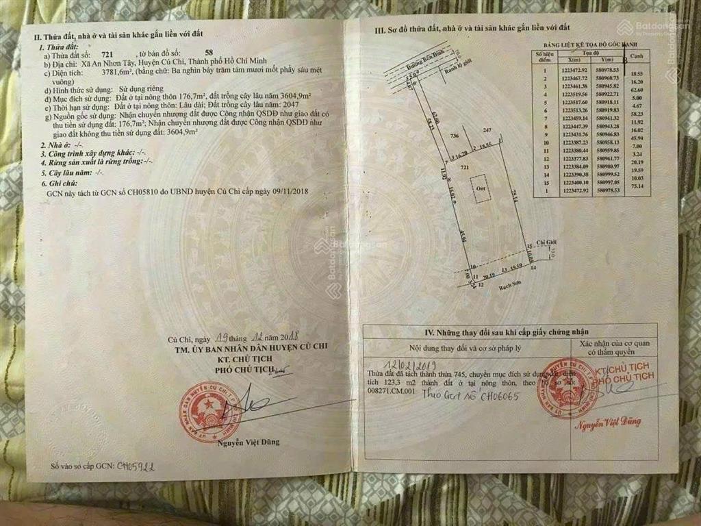 Bán đất mặt tiền đường bến đình diện tích tổng 3 sổ là 5095m2, có 600m2 thổ cư, giá 17 tỷ