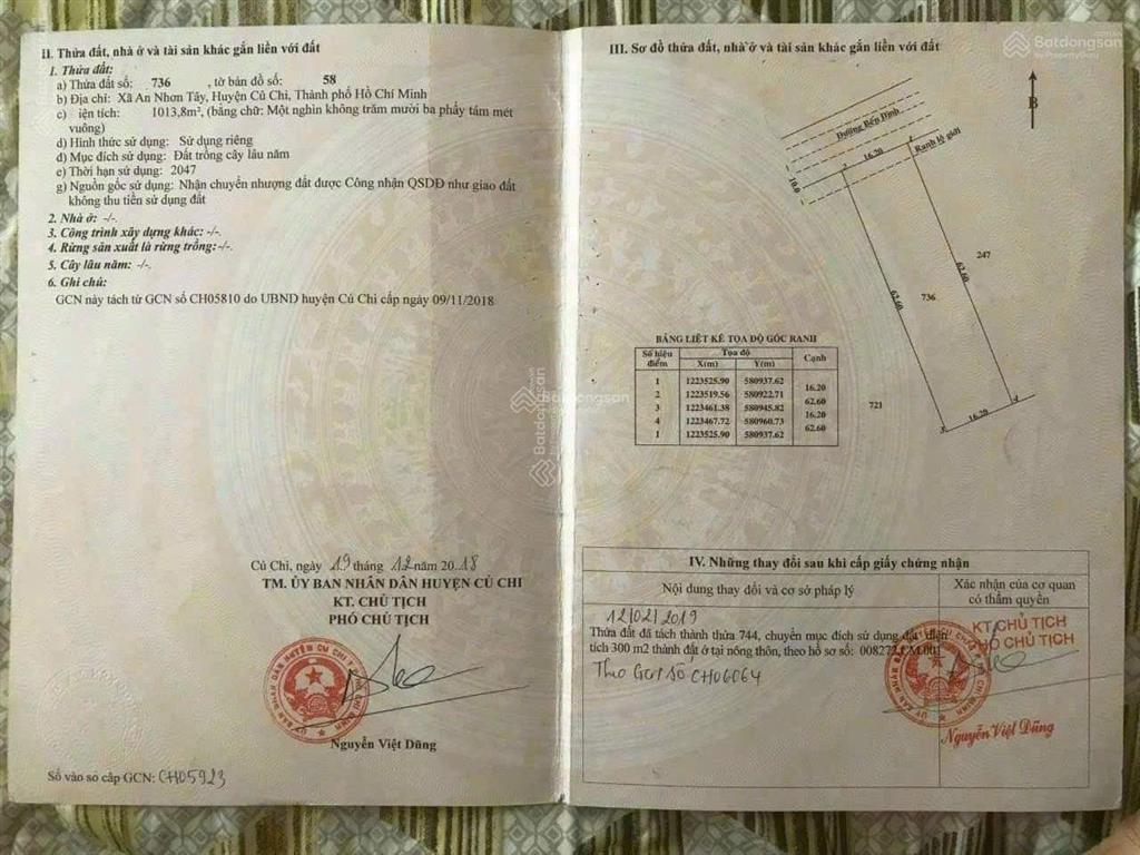 Đất mt đường bến đình, xã an nhơn tây, dt tổng 3 sổ là 4850m2, có 600m2 thổ cư, giá 17 tỷ