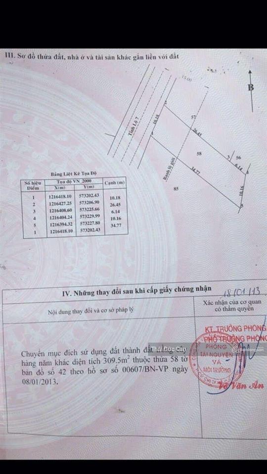 Đất mặt tiền tỉnh lộ 7, dt=4600m2 có 990m2 thổ cư, giá 22 tỷ, thuộc xã thái mỹ tổng 2 sổ