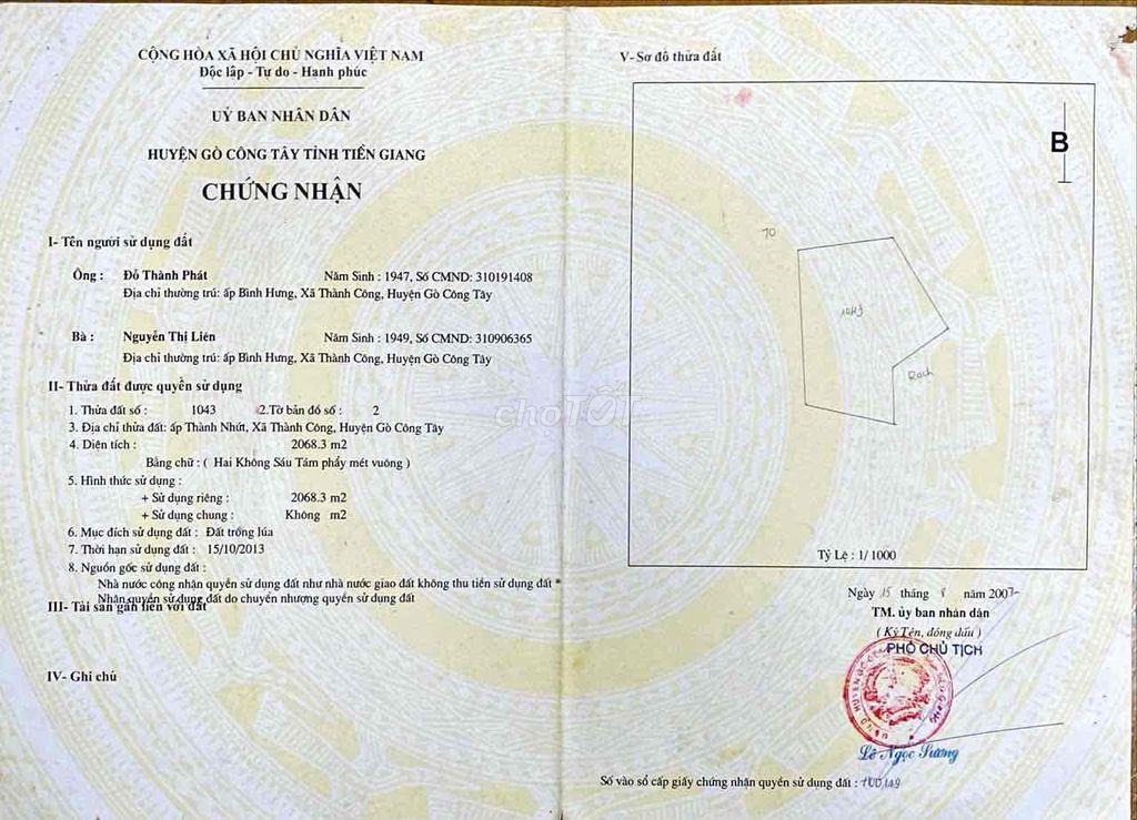 bán đất đang trồng lúa nước