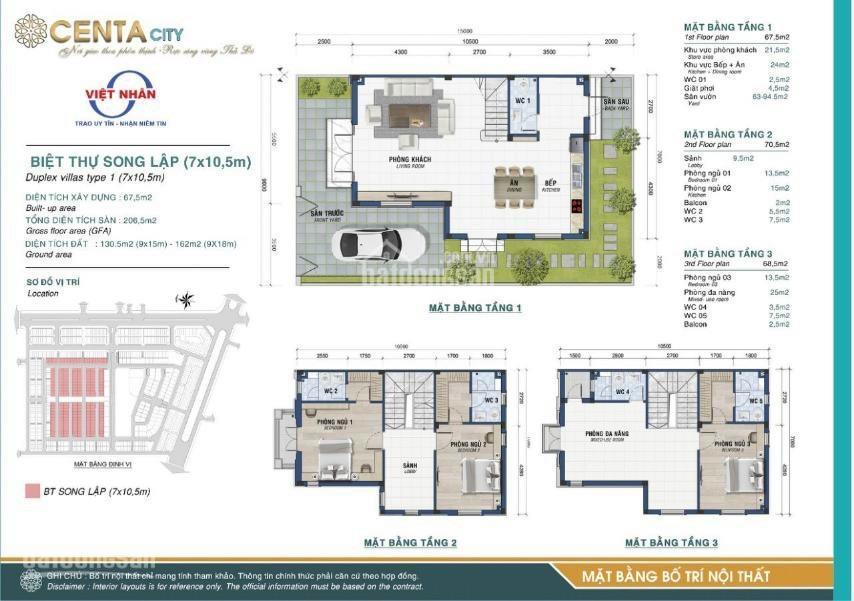 Chính chủ cần bán gấp căn góc bt song lập view vườn hoa kđt centa city vị trí đắc địa, giá 10, x tỷ