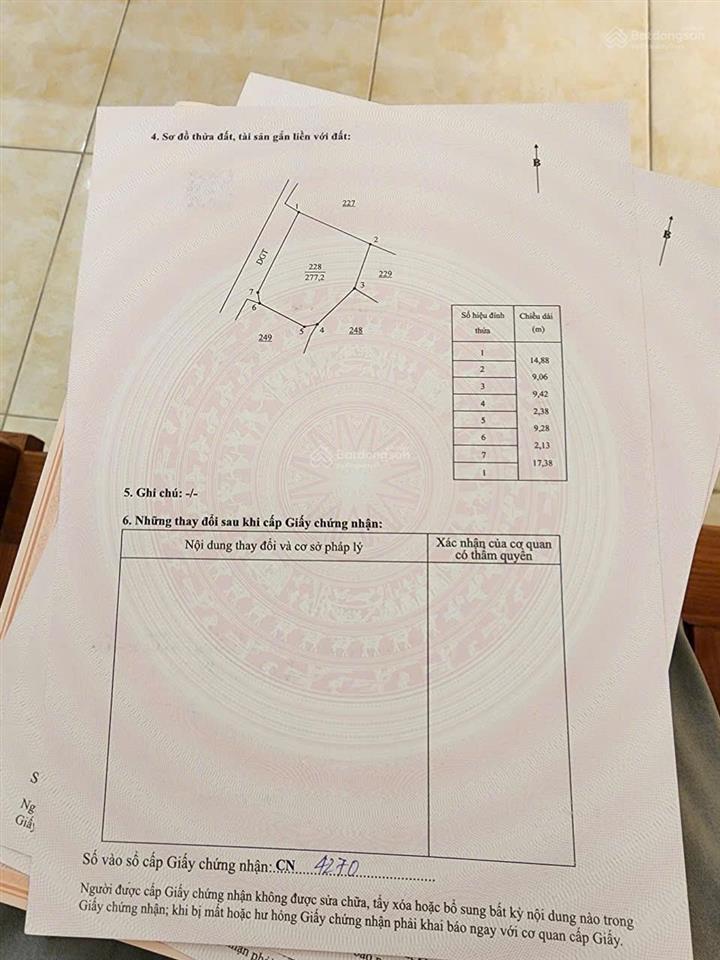 Bán lô đất siêu đẹp xã kiến xương, tỉnh hưng yên. 277m full thổ cư, đường ô tô, giá thiện chí.