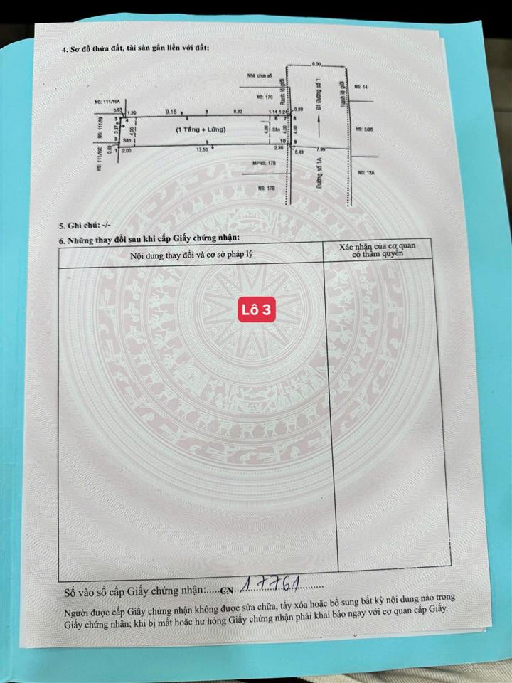 Bán lô đất 4x23m mặt tiền đường 1a ngay múi tàu bình long  văn cao