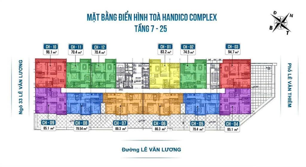 Chính chủ bán căn 2pn dt83m2 chung cư handico complex 33 lê văn lương. giá 8 tỷ bao phí