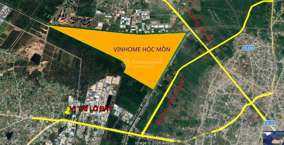 Hot! cách vinhomes hóc môn và vành đai 3 chỉ 2km, hơn 1ha mà giá chỉ có 5tr/m2