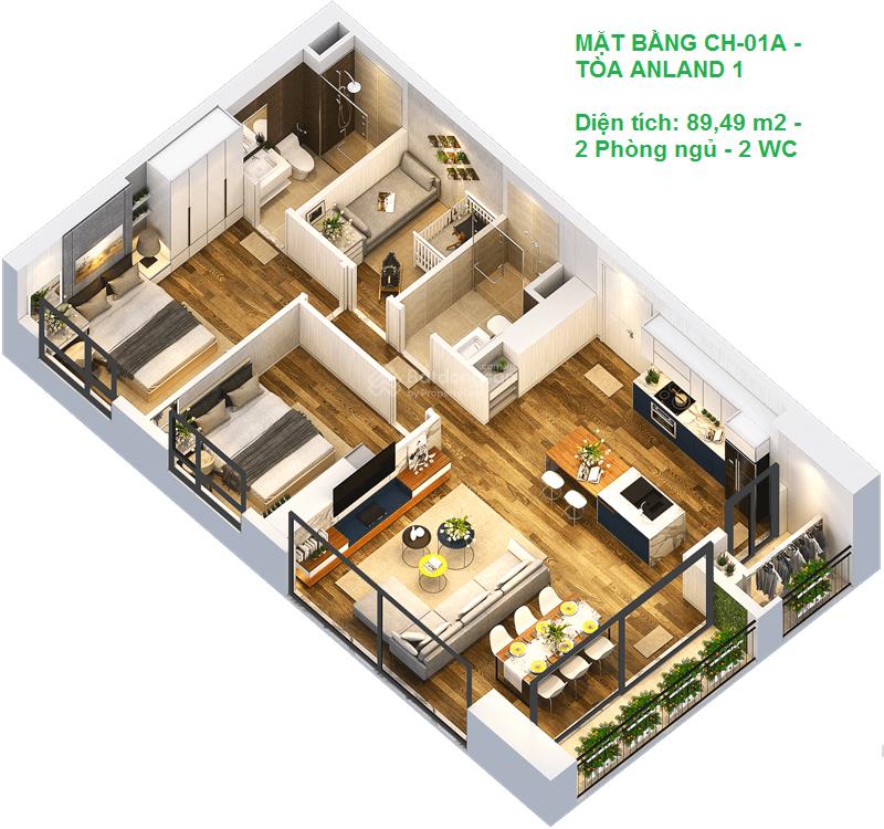 Chính chủ bán căn hộ chung cư anland complex, 7 tỷ vnd, 90m2, 3pn, 2wc tại tố hữu, hà đông, hà nội