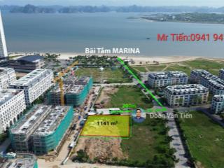 Đất ks marina hạ long 1141m2 ô góc 2 đường mt 37x34 xây 20 tầng giá 80tr/m2