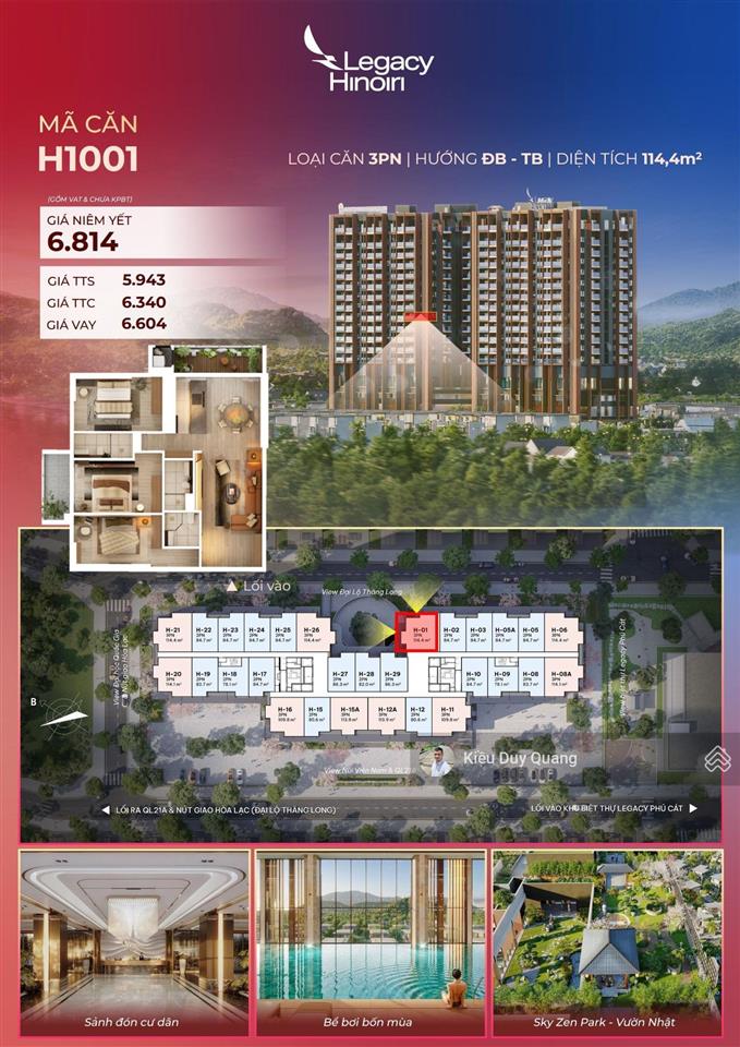 Bán căn 15a01. căn góc 114.4m2, 3pn, 3vs. hướng mát, view đẹp giá chỉ 5 tỷ 943 tr  0962 783 ***
