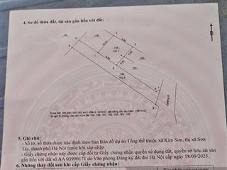 101.7m2 full thổ cư tại kim sơn, sơn tây. gần hồ đồng mô,  0962 783 ***