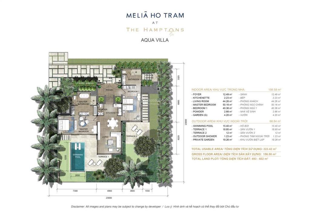 Bán biệt thự villa the hamptons hồ tràm, giá cực chất 17 tỷ, diện tích 546m2