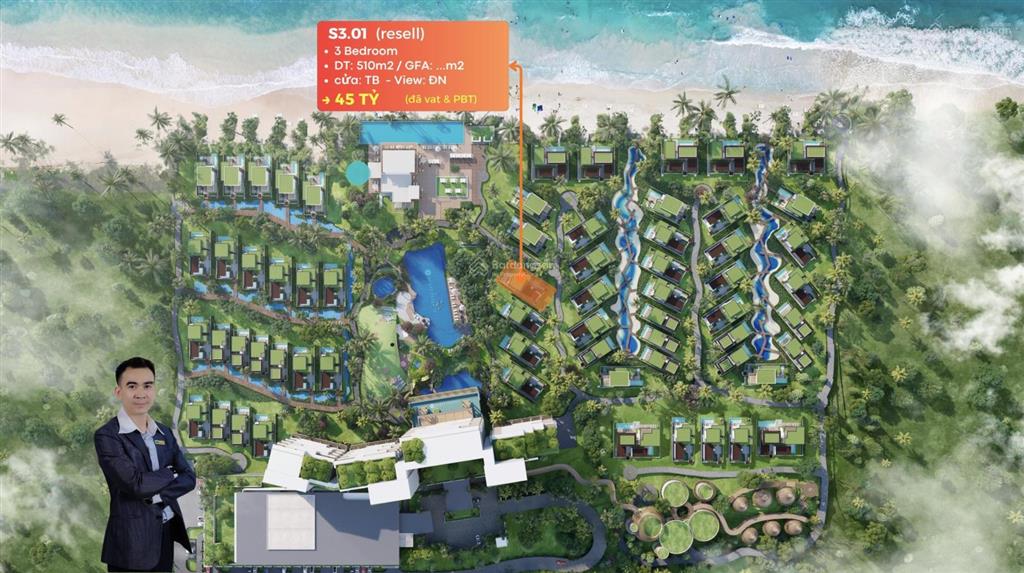Villa 3br hướng đông nam view biển thông thoáng nhất hyatt regency hồ tràm