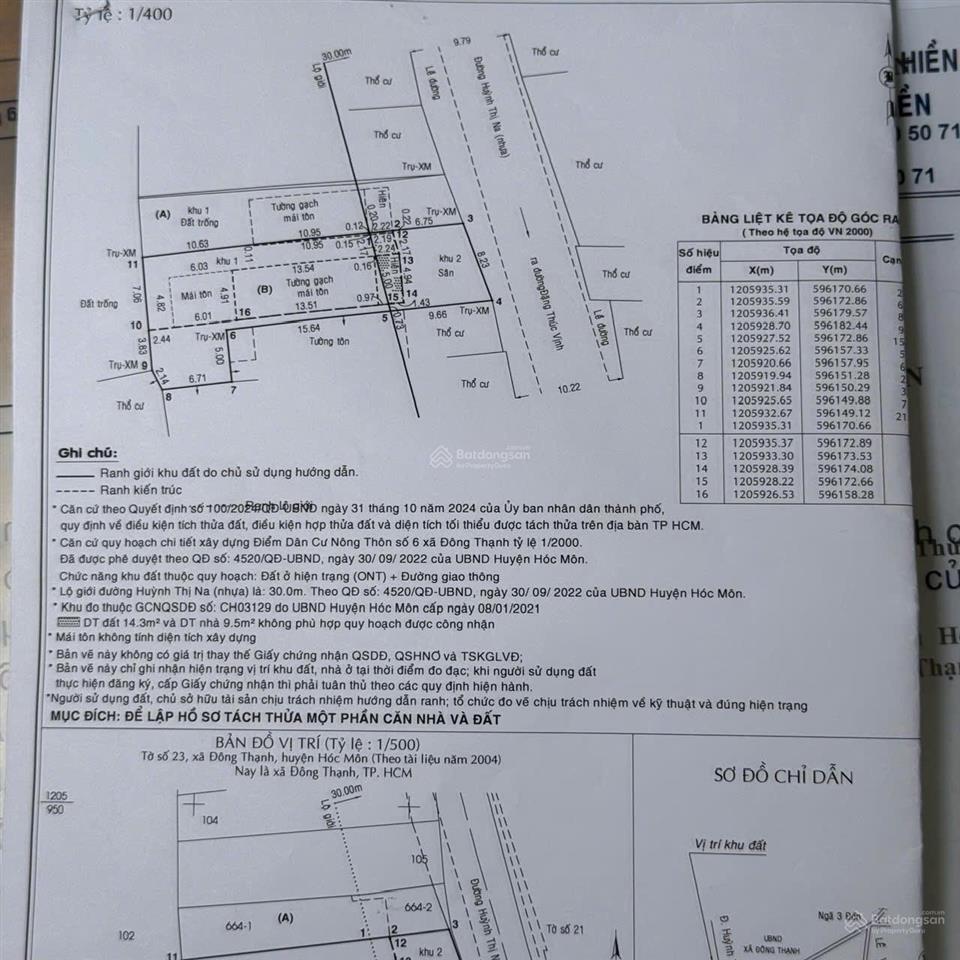 Bán mt huỳnh thị na giáp đặng thúc vịnh