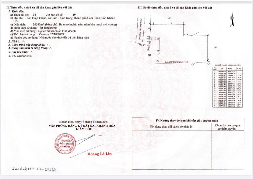 Chuyến nhượng 30.000 m2 đất thương mại  dịch vụ, mặt tiền quốc lộ 1a, cam ranh, khánh hoà