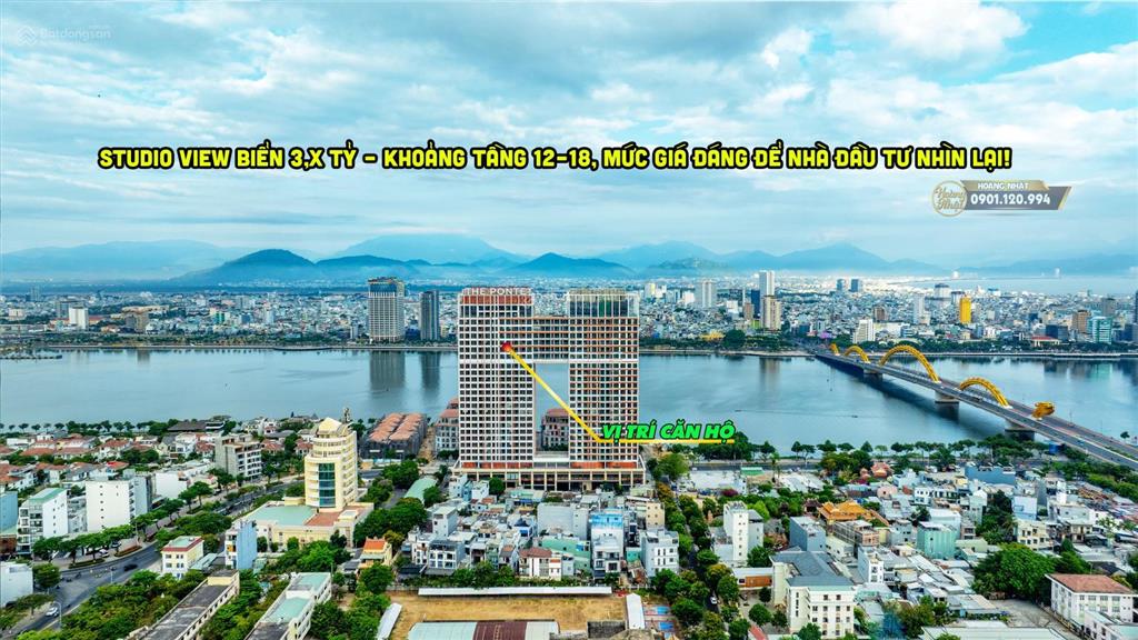 Căn hộ giới hạn trần cao 5m! studio view biển 3,15 tỷ, tầng cao view thoáng