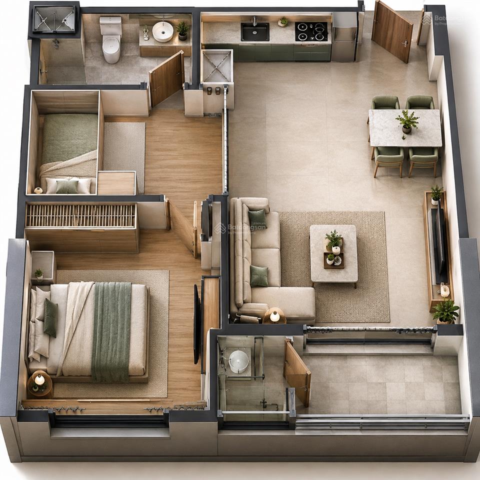 Hàng hiếm sun cosmo 1pn+ 50m2 view sông, giá chỉ 5,85 tỷ
