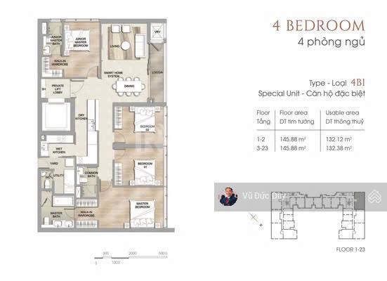 Bán 4pn the marq 145m2 full, sổ hồng. giá 31 tỷ tầng cao | 4bed the marq full đẹp quận 1. 31 tỷ
