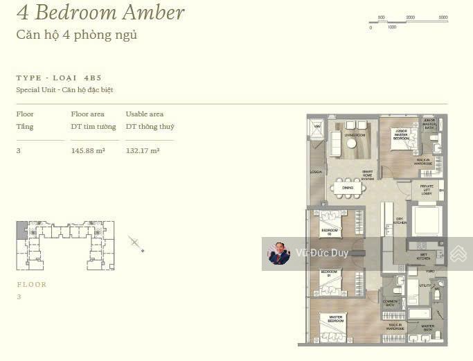 Cho thuê ch 4pn the marq trần 6.9m, private lift nhà mới đẹp. giá 85tr | the marq 4bed vũ đức duy