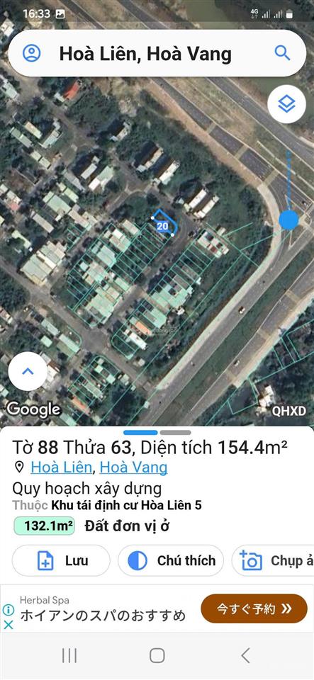 Bán lô góc 2 mặt tiền đường 7,5m kđt hòa liên 1 & hòa liên 2  dt 154,4m² giá chỉ 5 tỷ