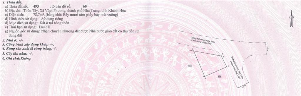 Chính chủ cần tiền bán lô đất mặt tiền thôn tây xã vĩnh phương