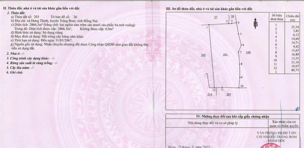 Bán lô đất ont xã hưng thịnh đồng nai, giá chỉ 600.000đ/m²
