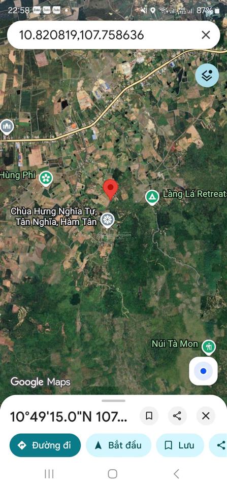 Bán 2 sổ đất hàm tân bình thuận diện tích gần 15.000m2 giá chỉ 400.000đ/m2 sổ riêng từng nền