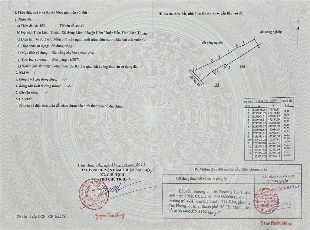 Bán đúng 55.000/m2 cho 2 hecta đất trồng cây, cách ql 1 chỉ 900m (chính chủ)