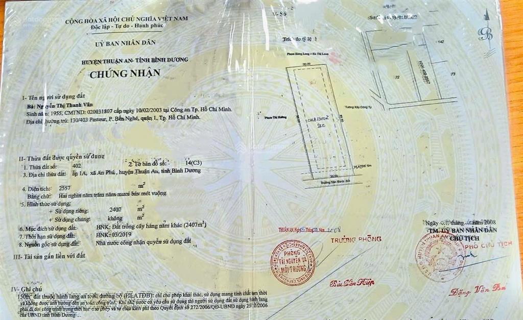 Bán nhà xưởng mt đường an phú 03 , 30x 86 vuông vức 2557 m2 .