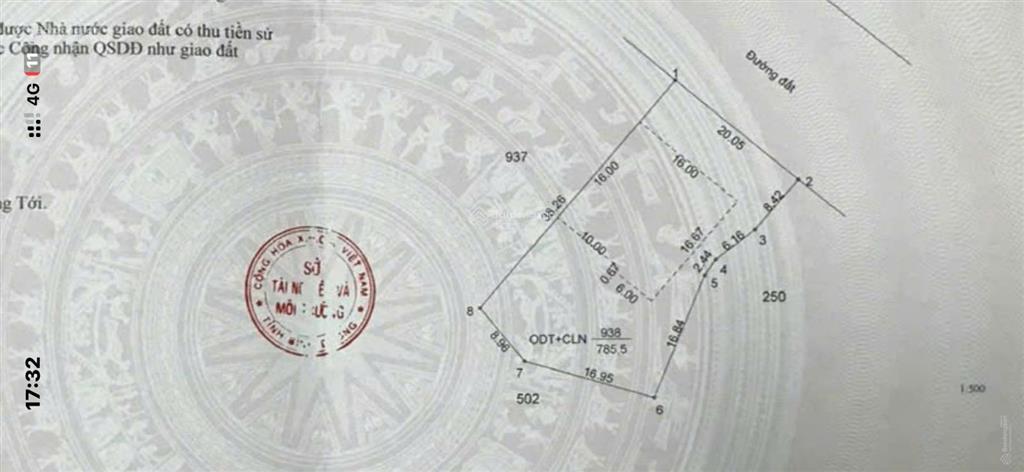 Đất trung tâm xã dầu tiếng 785m2 (sẵn 260m2 thổ cư) chỉ 2tỷ980
