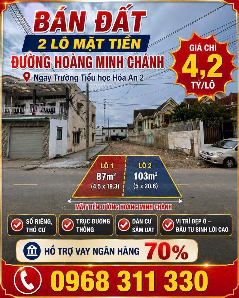 Đất mặt tiền Hoàng Minh Chánh 4.2 tỷ_103 m2