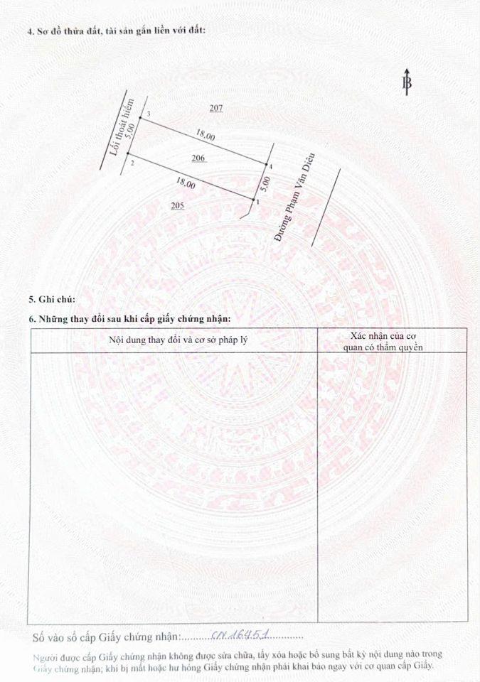 Đất mặt tiền đường Phạm Văn Diêu khu TĐC Tân Hạnh 4.75 tỷ/90m2