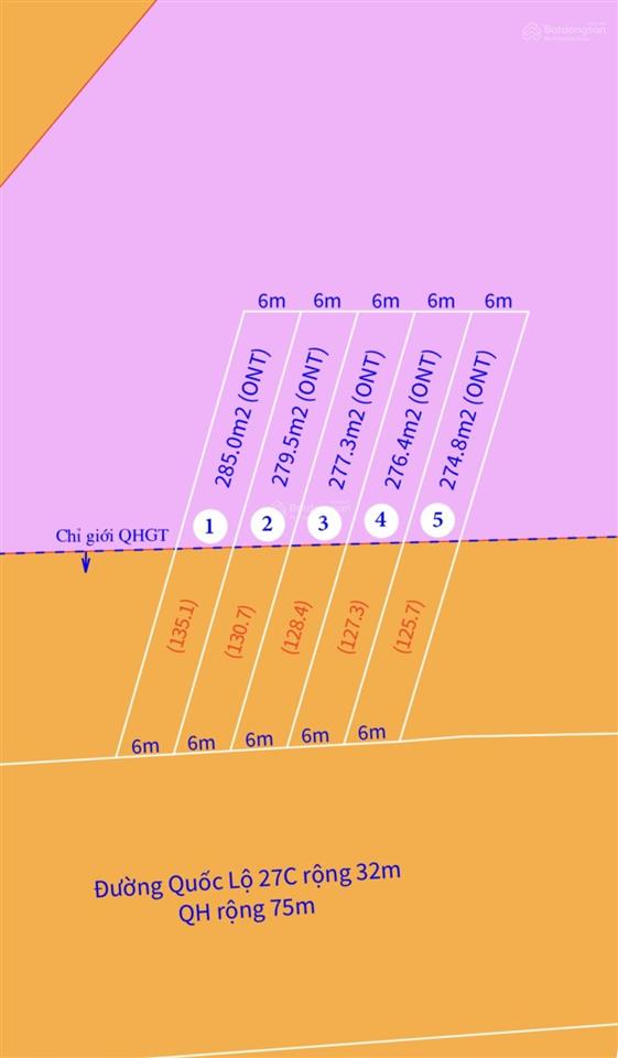 Bán đất mặt đường ql27c đối diện khu công nghiệp sông cầu gần ngã tư kinh doanh rất tốt