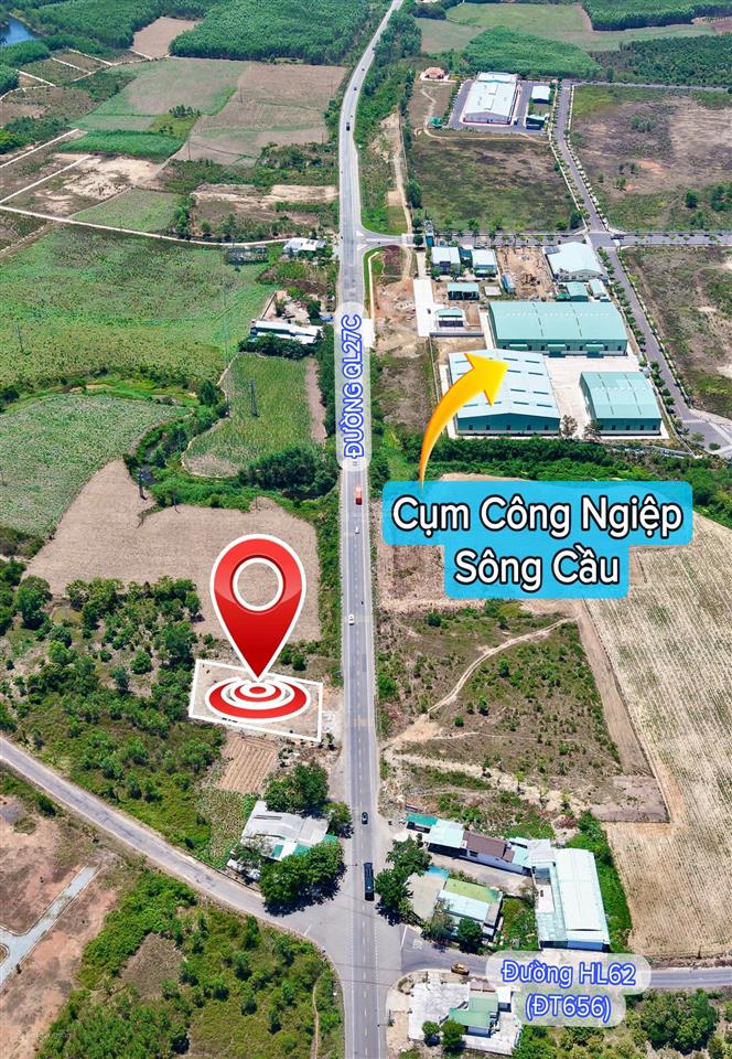 Bán đất ngang 24m mặt tiền đường ql27c đối diện khu công nghiệp ngay ngã tư đường liên vùng