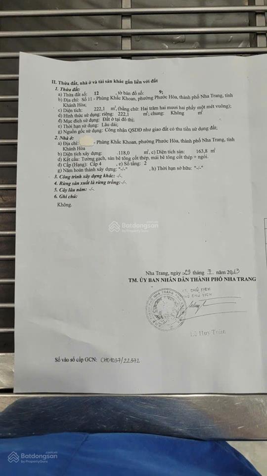 Bán đất tặng nhà mặt tiền đường phùng khắc khoan, ngay lê hồng phong nha trang 222m2, giá 17.2 tỷ