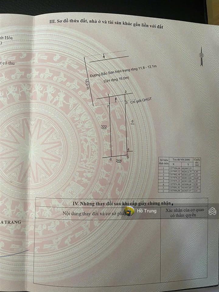 Bán mảnh đất mặt đường bắc sơn, cách biển 500m, giá 11.9 tỷ