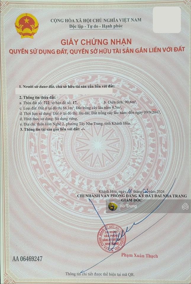 Đất dân cắt bán mặt đường hòn nghê  trạm điện. 90.6m2 ngang 6m full thổ