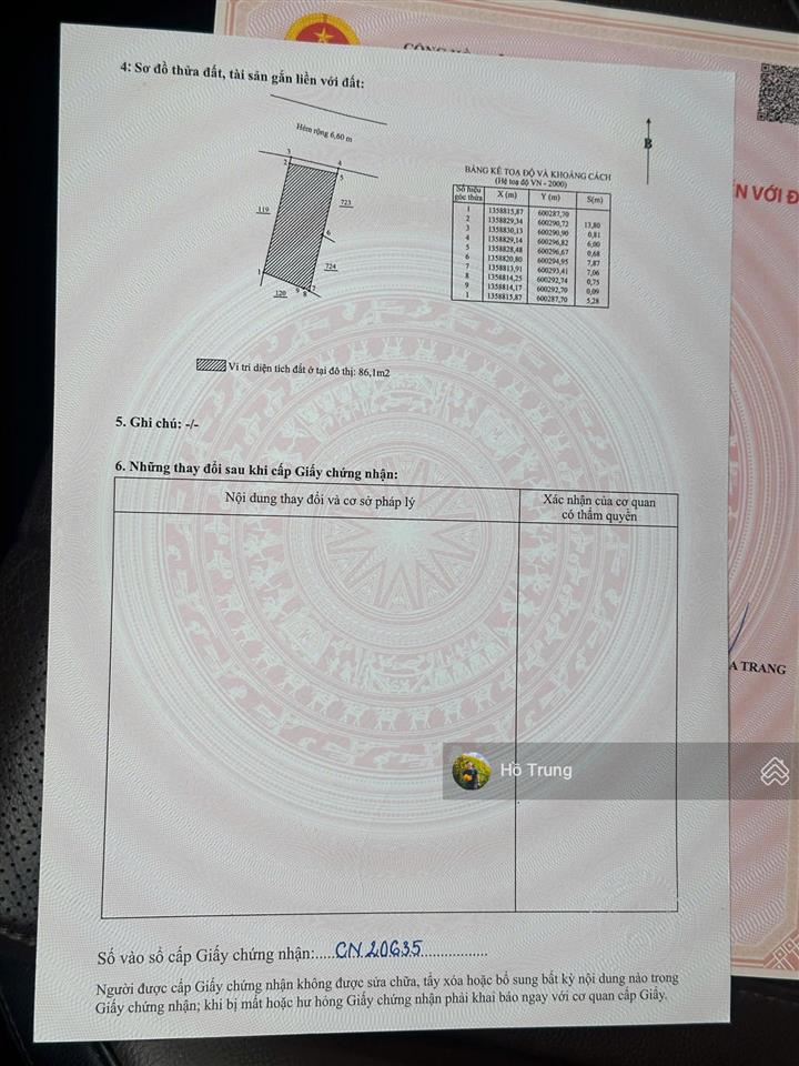 Đất dân cắt bán mặt đường hòn nghê  trạm điện. 90.6m2 ngang 6m full thổ